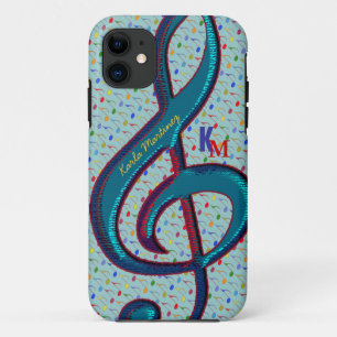 name initials clave musical note iPhone 11 case