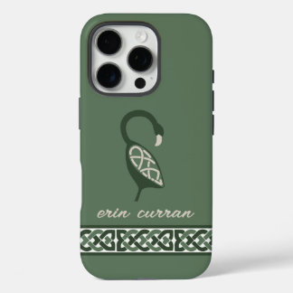 Name Irish Knot Border Decorative Bird iPhone 16 Pro Case