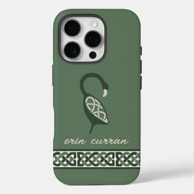 Name Irish Knot Border Decorative Bird Case-Mate iPhone Case (Back)