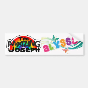Name Joseph and Alyssa School Bus sign/sticker Bumper Sticker