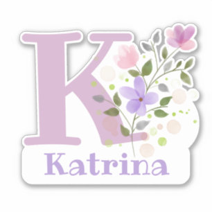 Name Katrina plus Initial with Floral Design