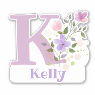 Name Kelly & Initial with Floral Design