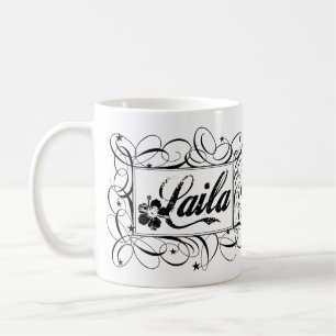 Name Laila in black inside stylish frame Coffee Mug