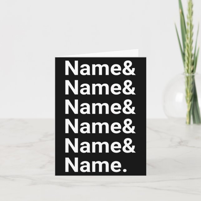 Name List Funny Women Men D Text  Card (Front)