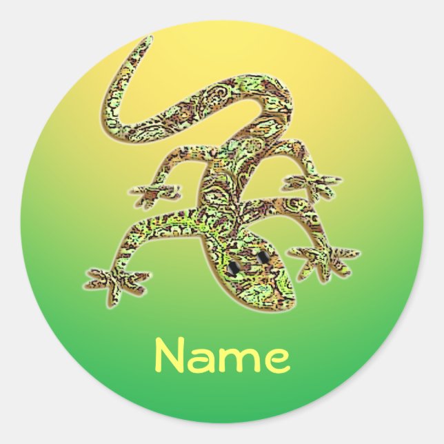 Name Lizard Gecko Salamander Stickers (Front)