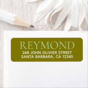 Name & local printed on olive colour