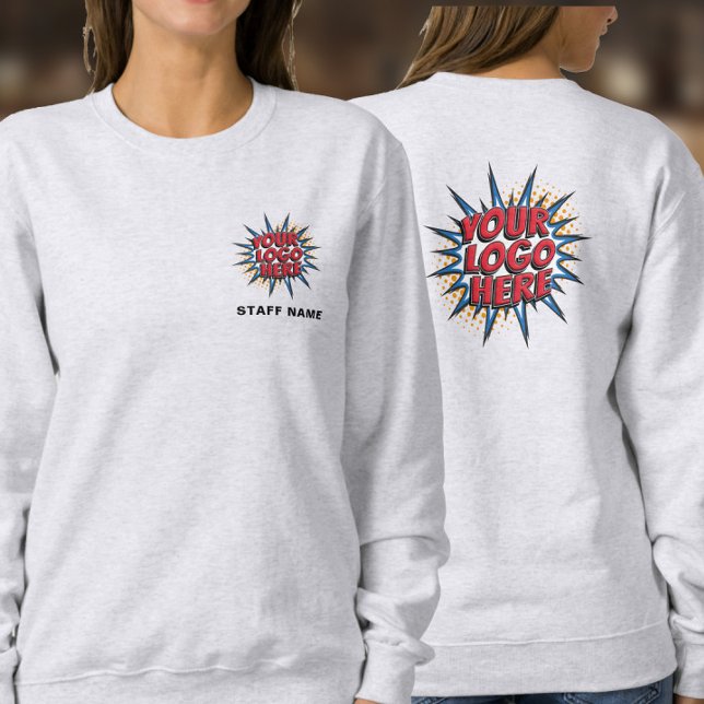 Name & Logo Upload Template/Front & Back/ Grey Sweatshirt (Creator Uploaded)