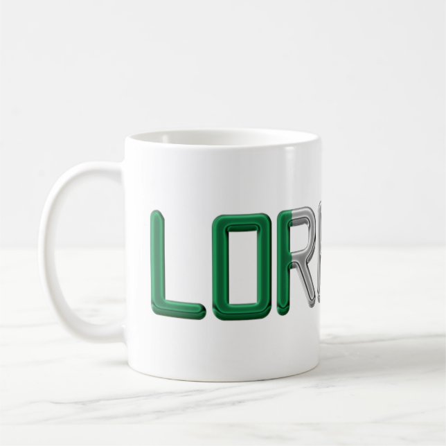 Name Lorenzo Italian Flag Colours Typography Coffee Mug (Left)