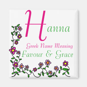 Name Magnet Meaning, Hanna, Favour & Grace
