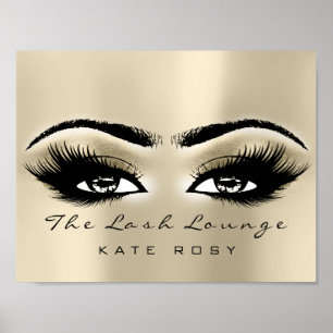 Name Makeup Beauty Studio Lashes Salon Ivory Poster