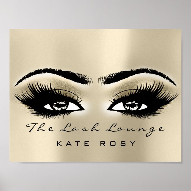 Name Makeup Beauty Studio Lashes Salon Ivory Poster (Front)