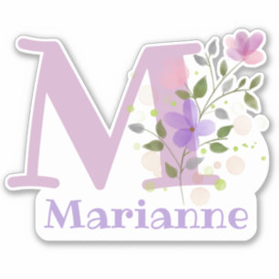 Name Marianne & Initial with Floral Design