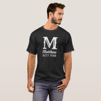 Name Masculine Monogrammed Groomsman Wedding Black