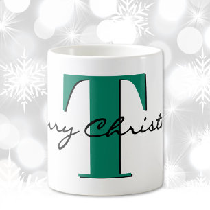 Name, May Emerald Green Merry Christmas Coffee Mug