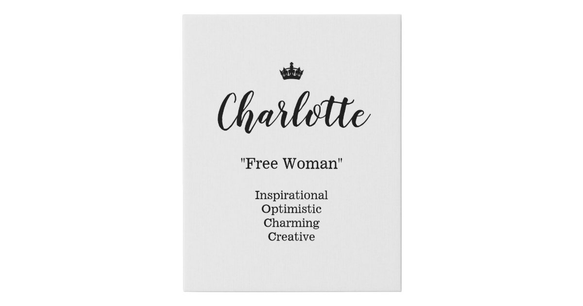 Name Meaning Canvas Picture - Charlotte | Zazzle.ca