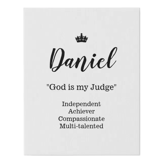 Name Meaning Canvas Picture Daniel Zazzle