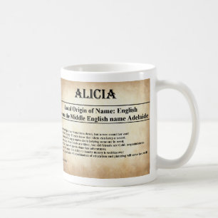 Name Meaning Mug  - Alicia