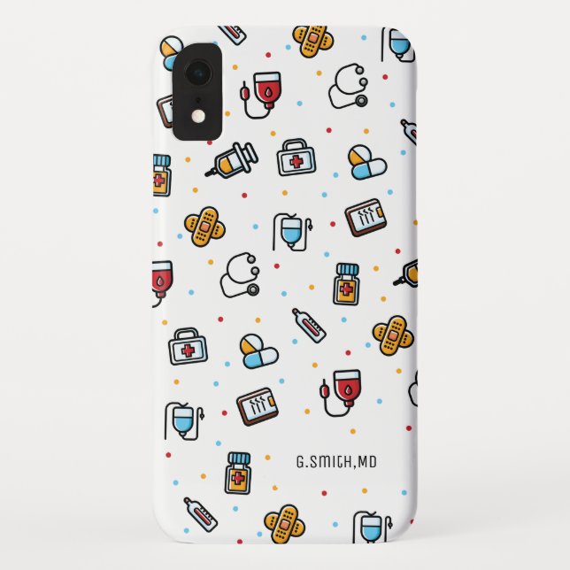 Name |  Medical Pattern | For Doctors and Nurses Case-Mate iPhone Case (Back)