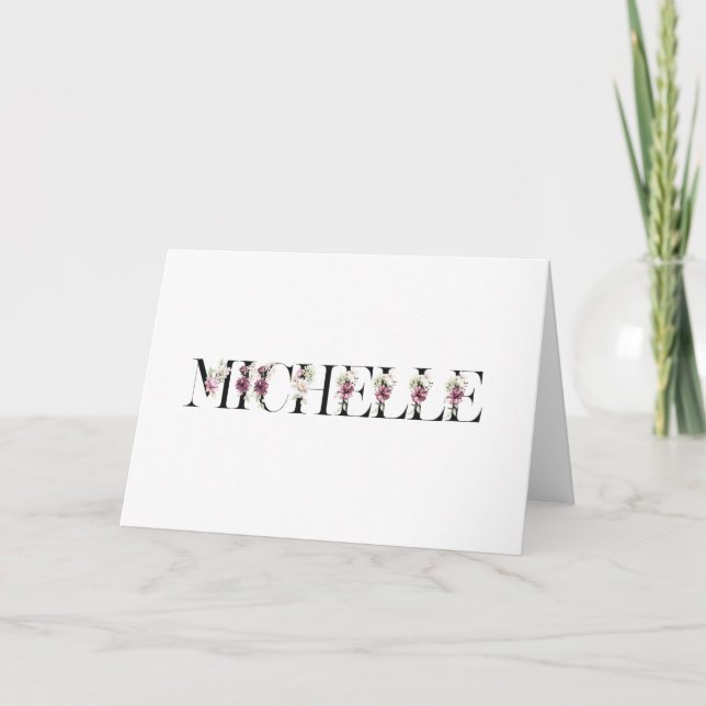 Name Michelle. Thank You Card (Front)