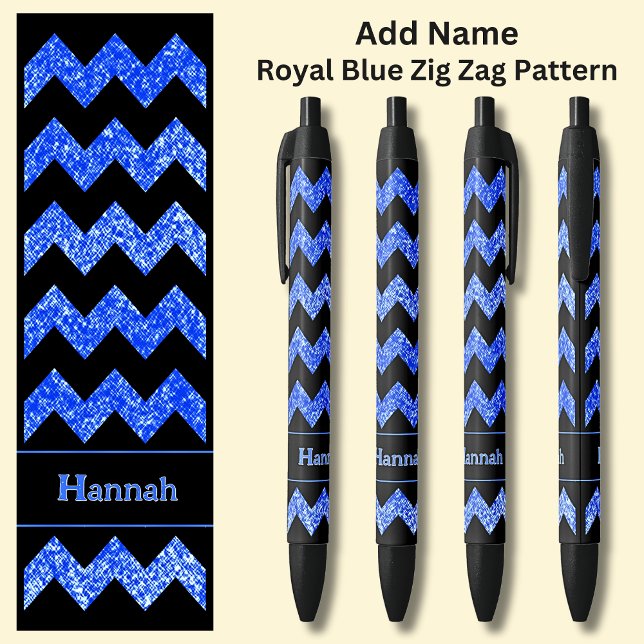 Name  Mid Royal  Blue Zig Zag on Black Ink Pen (Creator Uploaded)