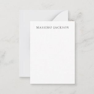 Name Minimalist Modern Plain Simple Black White Card