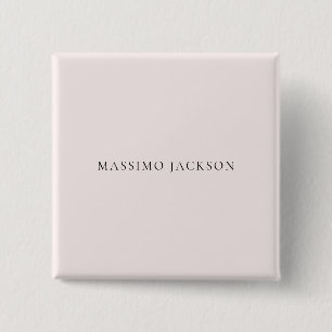 Name Minimalist Modern Plain Simple Pastel Colour 2 Inch Square Button