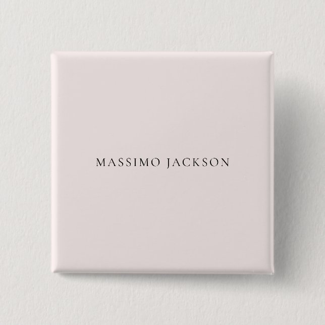 Name Minimalist Modern Plain Simple Pastel Colour 2 Inch Square Button (Front)