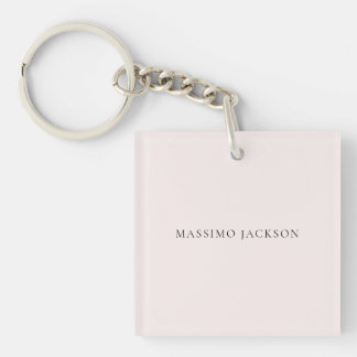 Name Minimalist Modern Plain Simple Pastel Colour Keychain