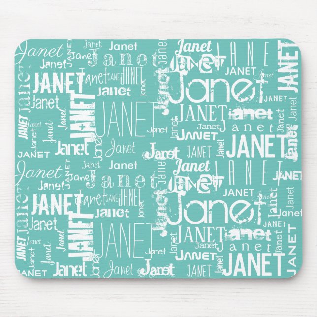 Name Mint Green Word Cloud | Personalize Mouse Pad (Front)