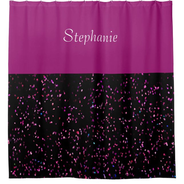 Name Monogram Black Purple Pink Glitter Patterns  (Front)