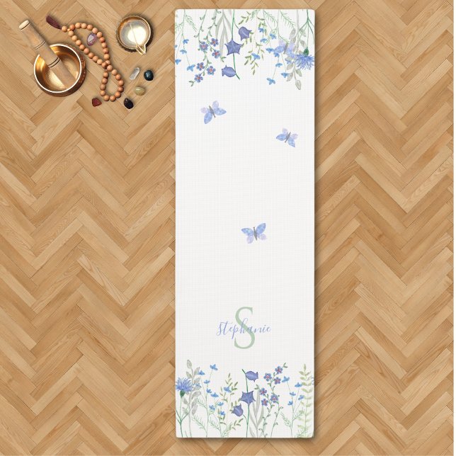Name Monogram Butterflies Yoga Mat (Creator Uploaded)