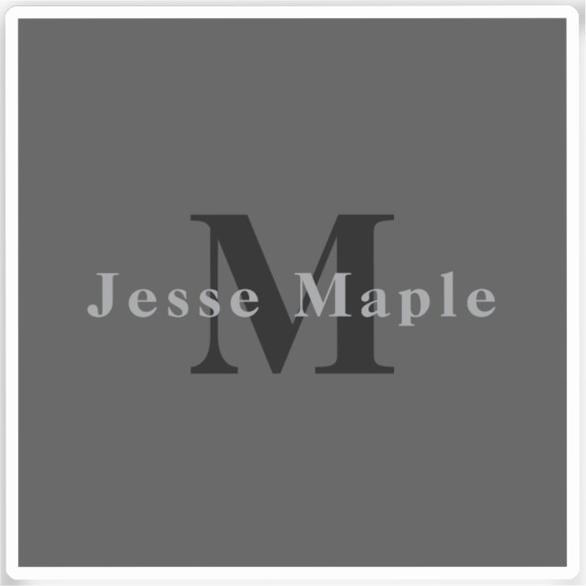 Name & Monogram | Dark Grey (Front)