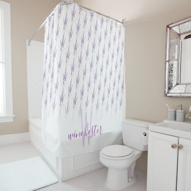 Name Monogram Farmhouse Lavender Flower Pattern (In Situ)