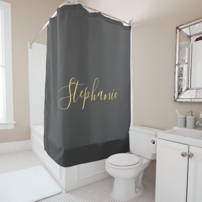 Name Monogram Gold Grey Grey Classy Elegant Custom (In Situ)