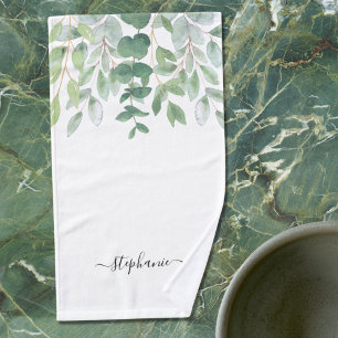 Name Monogram Greenery Hand Towel