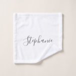 Name Monogram Grey White Elegant Custom Colour Wash Cloth<br><div class="desc">Designed with text template for monogrammed name which you can edit,  in elegant custom colour background!</div>
