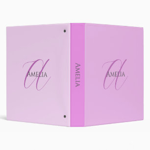 Name Monogram Initial Letter Orchid & Lilac Binder