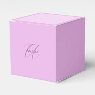 Name Monogram Initial Letter Orchid & Lilac Favor Box