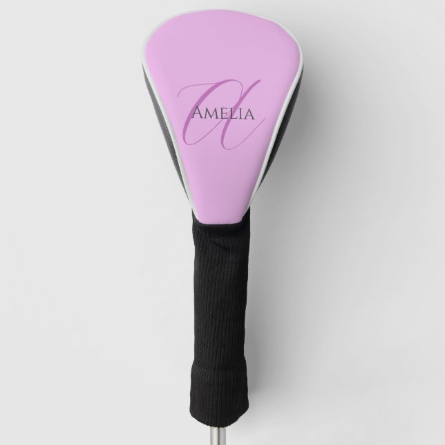 Name Monogram Initial Letter Orchid & Lilac Golf Head Cover (Front)