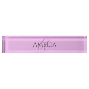 Name Monogram Initial Letter Orchid & Lilac Nameplate