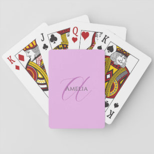 Name Monogram Initial Letter Orchid & Lilac Playing Cards