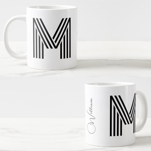 Name & Monogram JumboCup | personalized Initial  Large Coffee Mug (large coffee mug)