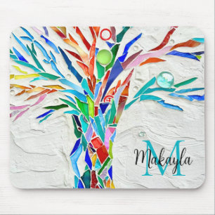 Name Monogram Mosaic Mouse Pad