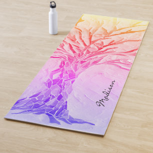 Name Monogram Pink Purple Girly Yoga Mat