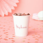 Name Monogram Pink White Cute Custom Girly Paper Cups<br><div class="desc">Designed with text template for monogram name and elegant two tone background in pink and white,  this is great for occasions like weddings,  bridal shower,  birthdays,  anniversary,  Christmas,  holidays etc. You may change the background colour as you wish.</div>