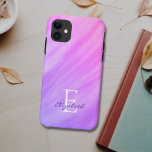 Name Monogram Purple Case-Mate iPhone Case<br><div class="desc">This stylish iPhone case is decorated with a watercolor wash design in shades of purple.
Easily customizable with your name,  and monogram.
Use the Customize Further option to change the text size,  style,  or colour if you wish.</div>