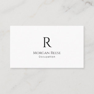 Name & Monogram, QR code, Simple Design Business Card