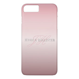 Name & Monogram   Soft FAUX Rose Gold Blush Case-Mate iPhone Case