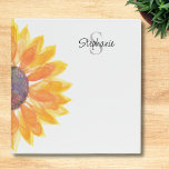 Name Monogram Sunflower Binder<br><div class="desc">This simple and stylish binder is decorated with a yellow watercolor sunflower. Easily customizable with your name and monogram. Use the Customize Further option to change the text size, style, and colour. Because we create our artwork you won't find this exact image from other designers. Original Watercolor © Michele Davies....</div>
