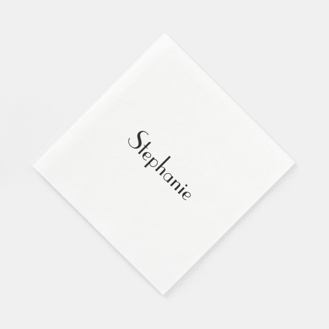 Name Monogram Template Black White Custom Cool Napkin (Corner)